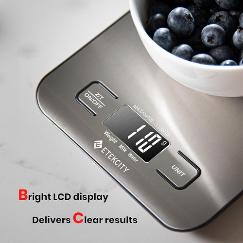 Etekcity Digital Food Kitchen Scale - Accurate Grams & Ounces for Baking, Cooking & Meal Prep | Medium 304 Stainless Steel