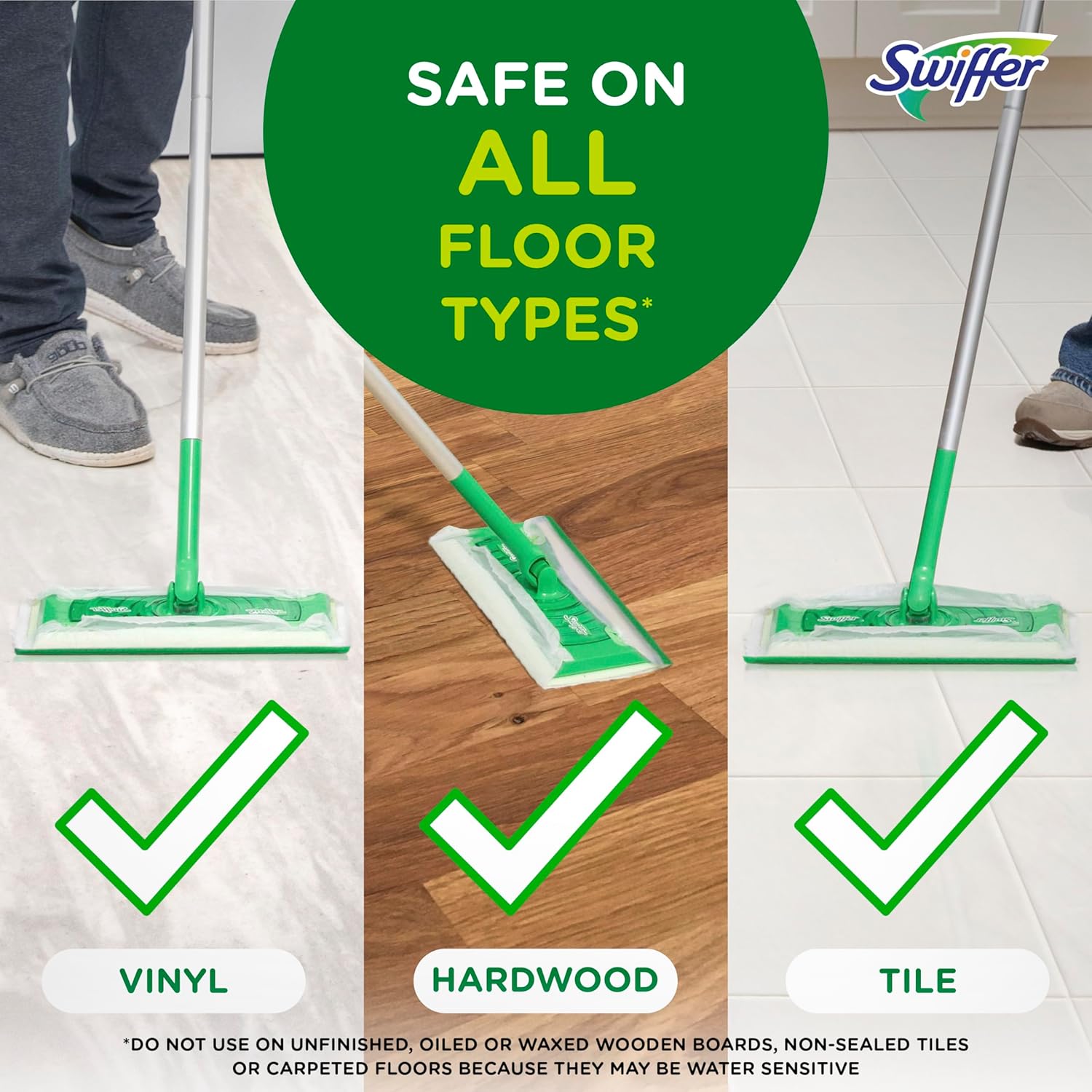 Swiffer Sweep + Mop Wet Pads Refill - All-Purpose Floor Cleaner for Dirt & Dust | Lavender, 24ct
