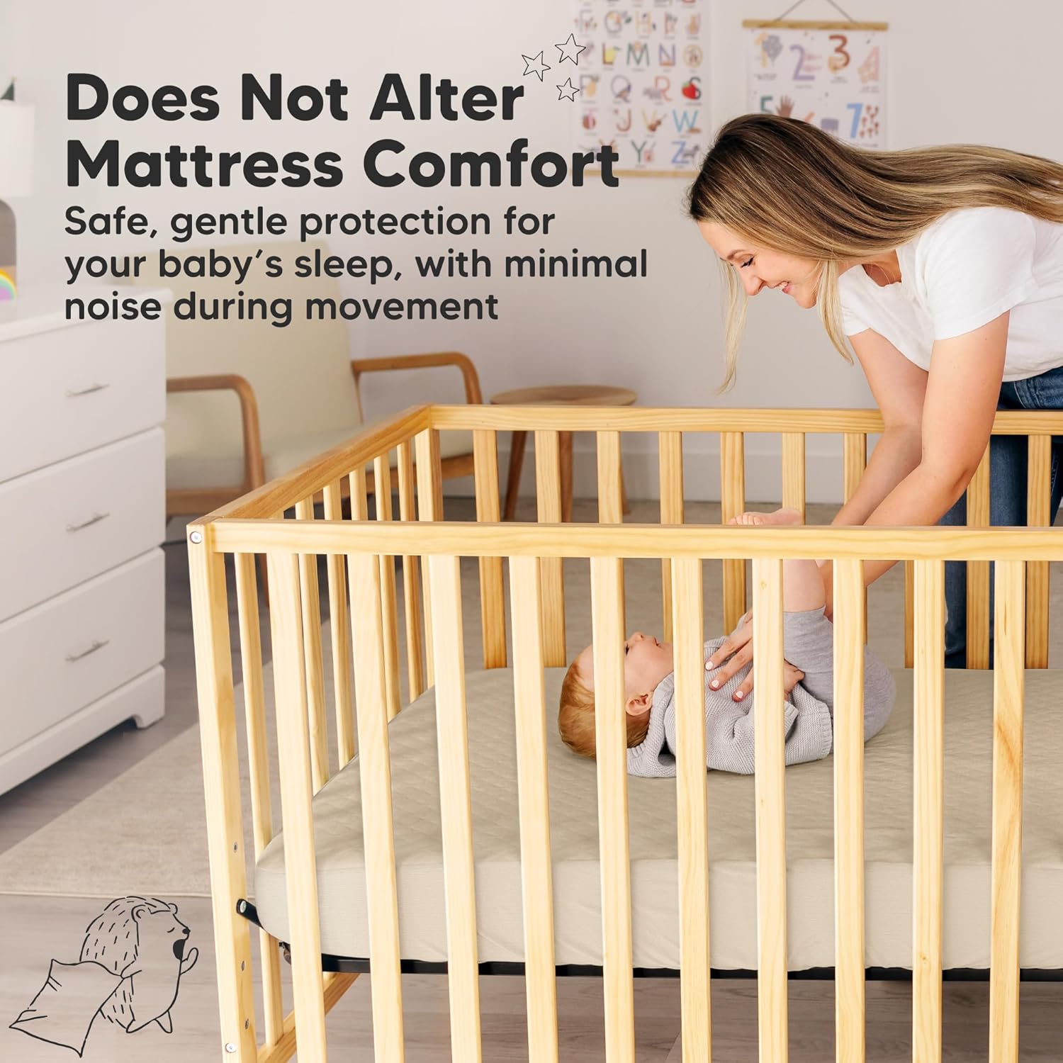 Skiennix 2-Pack Waterproof Crib Mattress Protector - Soft Quilted Cotton, 52" x 28", Machine Washable, Easy Fit