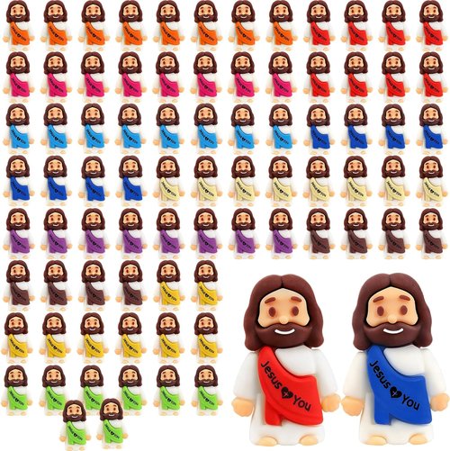 Little Jesus Figures by [Brand Name] - 80pcs Mini Jesus Figurines | Perfect for Easter Eggs & Baptism Favors