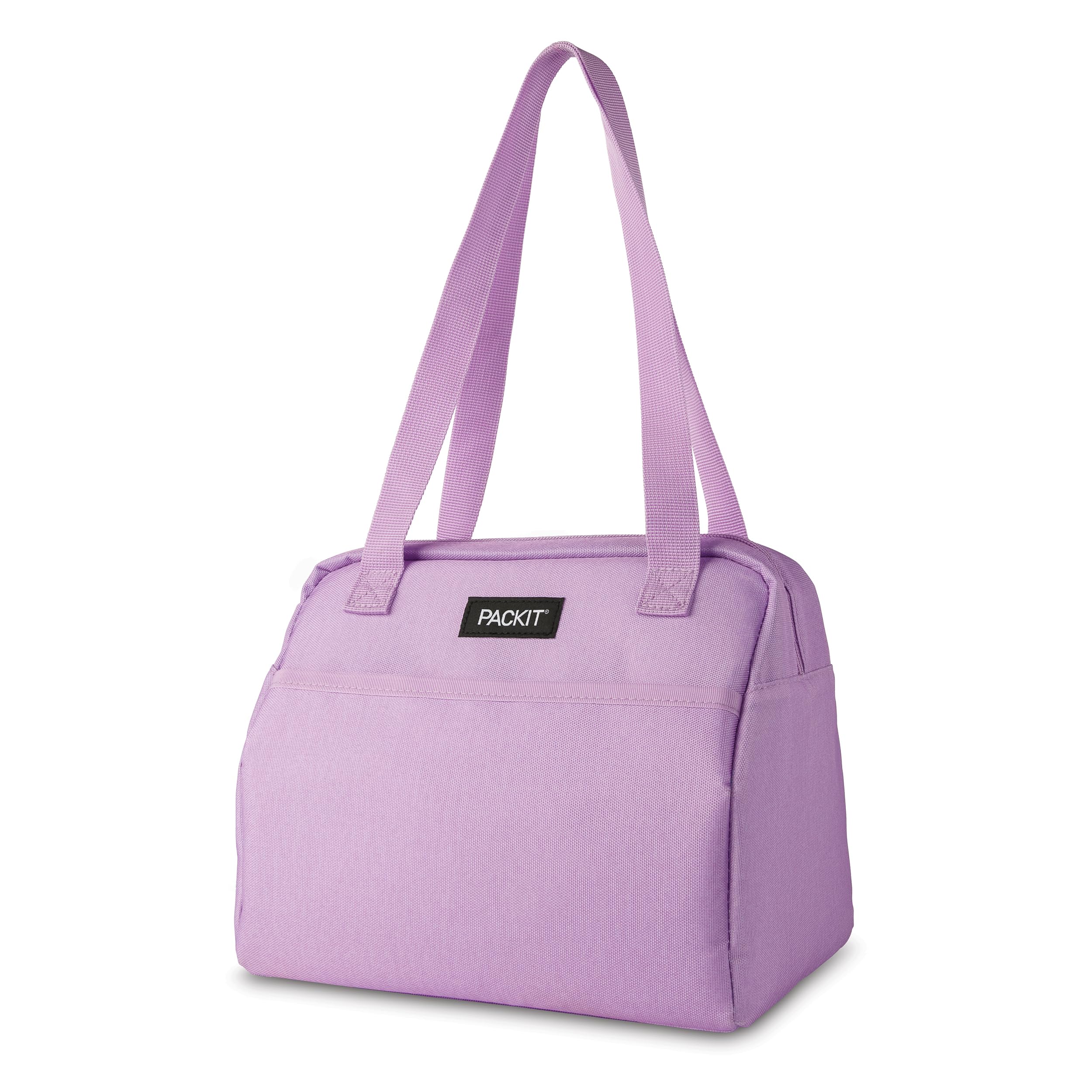 PackIt(R) Freezable Hampton Lunch Bag, Lavender, Built with EcoFreeze(R) Technology, Collapsible, Reusable, Zip Closure with Front Pocket and Shoulder Straps, Designed for Fresh Office Lunches