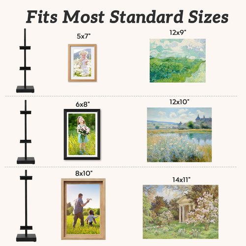 Donghome 18” Steel Adjustable Tabletop Easel Stand,Picture Frame Stand for Display,Decorative Stands for Photos,Plates,Painting,Artwork,Poster,Books (Black, 18 in)