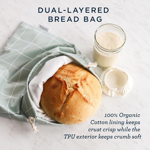 Esembly Sourdough Proofing Kit - 3-Piece Set with Reusable Bread Storage Bag & Covers | Windowpane + Sepia