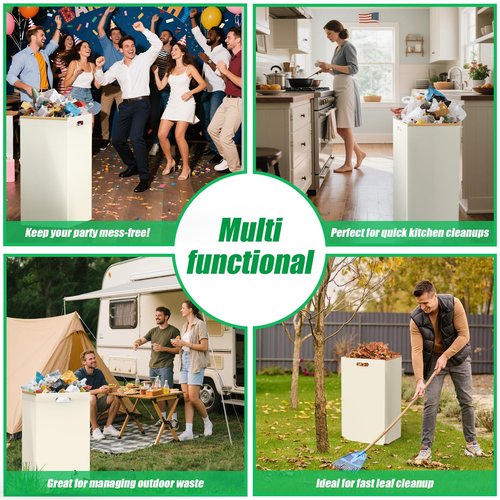 30 Gallon Disposable Trash Cans with Built-in Handles, 4 Pack Extra Large Portable Trash Can, Waterproof Layer Reusable Garbage Can, Recycling Bins, Extra-Thick Recycled Cardboard, Perfect for Parties