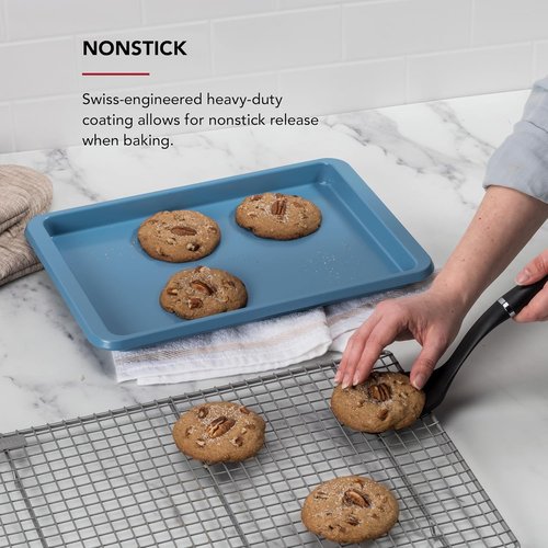 KitchenAid Nonstick Aluminized Steel Baking Sheet - 9x13in, Stylish Blue Velvet Finish