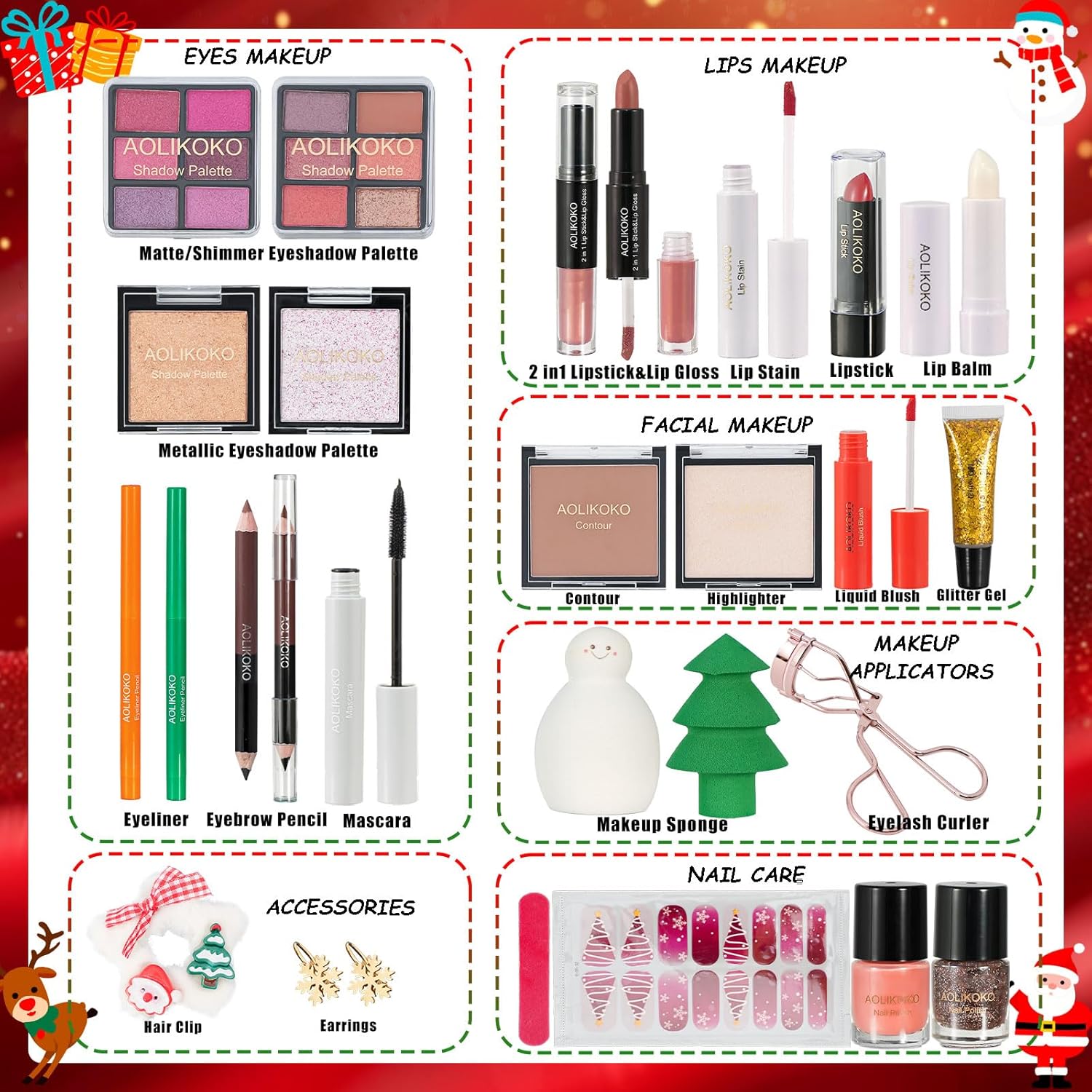 Makeup Advent Calendar 2025 - 24 Days of Full Makeup Kit Gifts for Women & Teen Girls