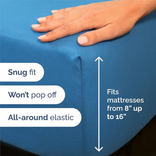 King Size 4 Piece Sheet Set - Comfy Cooling Bed Sheets | Luxury Hotel Quality - Deep Pockets, Soft & Wrinkle-Free - Denim Blue