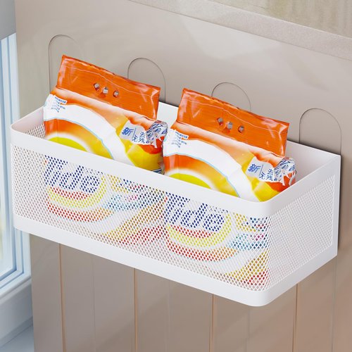 Magnetic Shelf for Washing Machine Magnetic Organizer for Laundry Washing Machine Shelf Hanging Basket Storage Magnetic Fridge Shelves Spice Rack for Refridgerator (White, L13.78in*W5.12in*H3.94in)