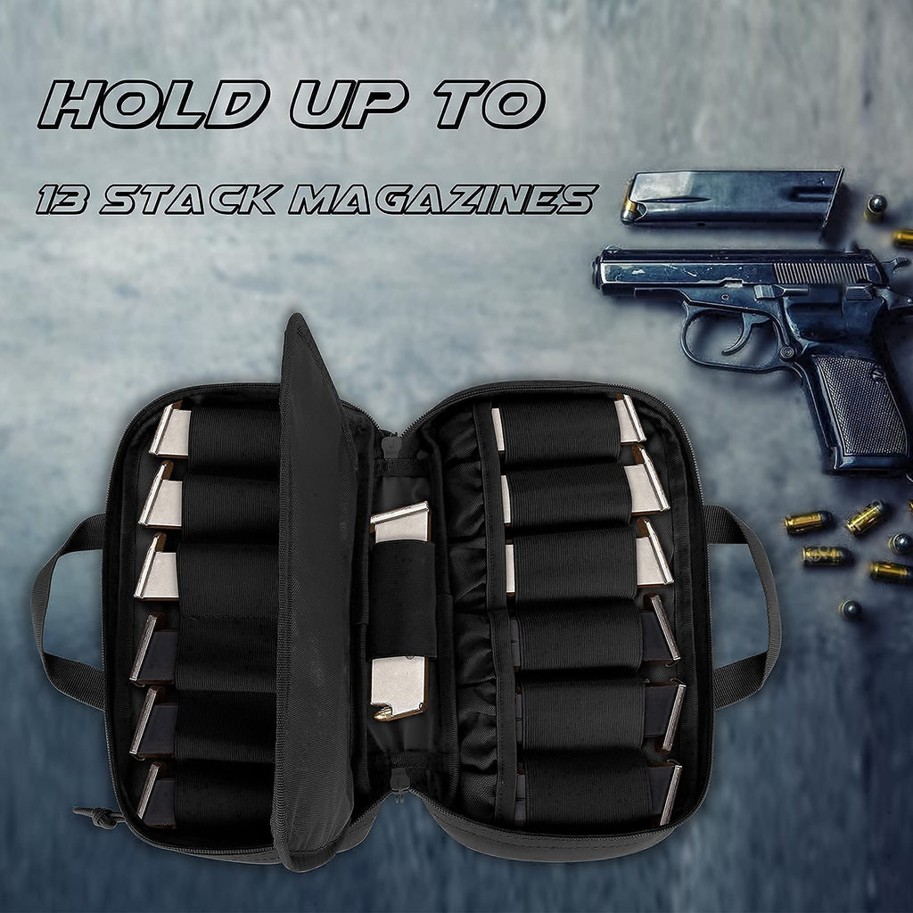 DSLEAF 36” Long Soft Rifle Case with Pistol Magazine Storage Bag for 2 Rifles and 23 Magazines, Black