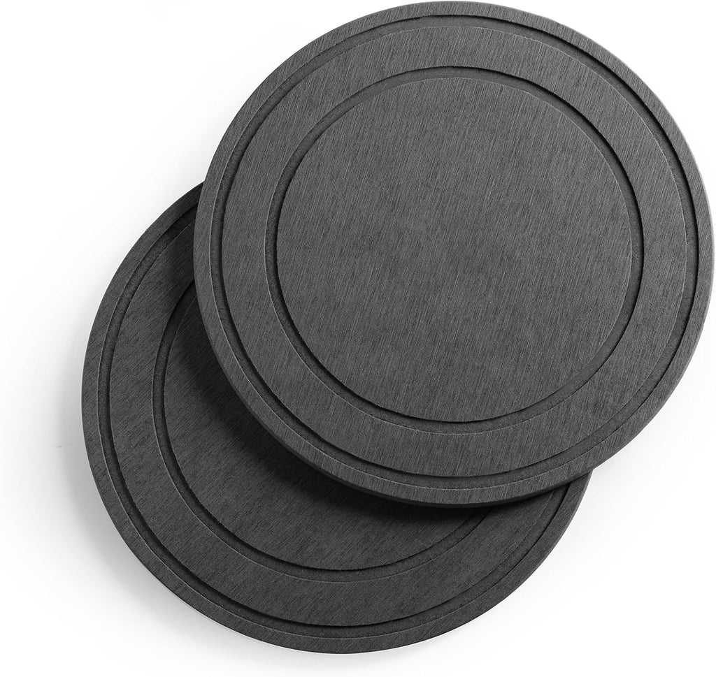 Relime Diatomaceous Earth Plant Saucer - Instant Dry Drip & Drainage Tray | 8-Inch, 2-Pack, Stone Gray