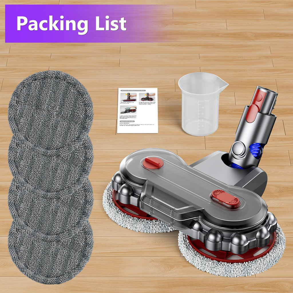 MYUAKO Mop Head for dy-Son V7/V8/V10/V11/V12/V15 Vacuum Cleaners, Electric Floor Mop with Removable Water Tank, Wet Mop Head Attachment Wet and Dry