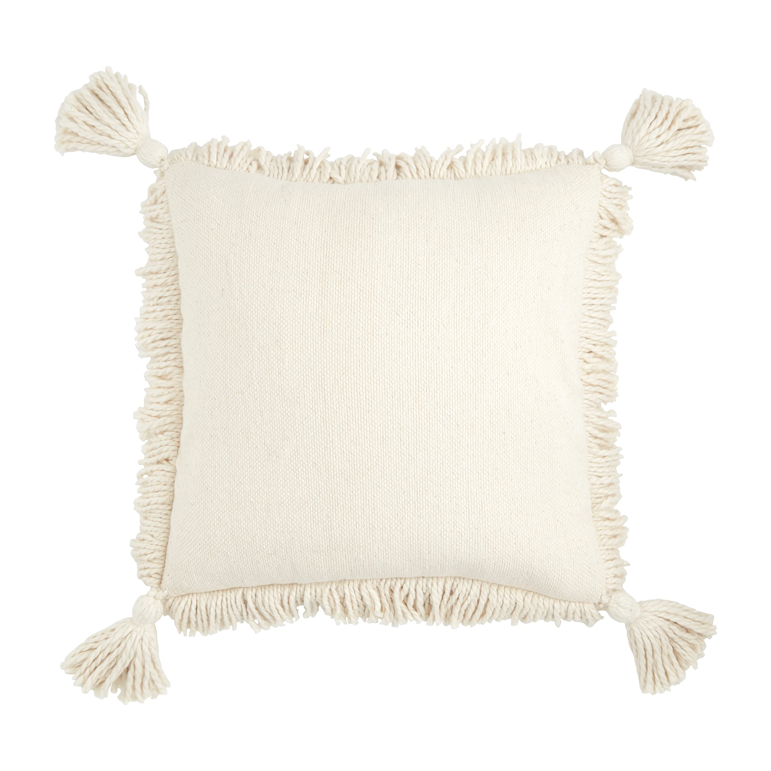 Mud Pie Fringe Tassel Pillow, 20" x 20", Square