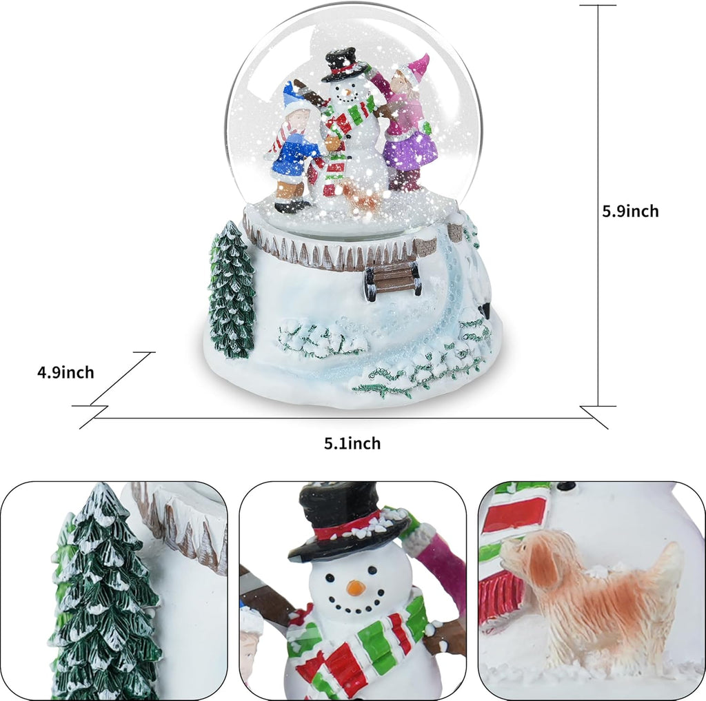 Snowman & Friends Christmas Snow Globe - LED Lights & Musical Feature | Winter Home Décor