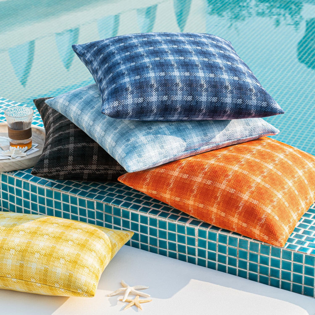 MIULEE Outdoor Waterproof Throw Pillow Covers - Decorative Farmhouse Cushion Cases | 18x18 Inch Yellow (Pack of 2)