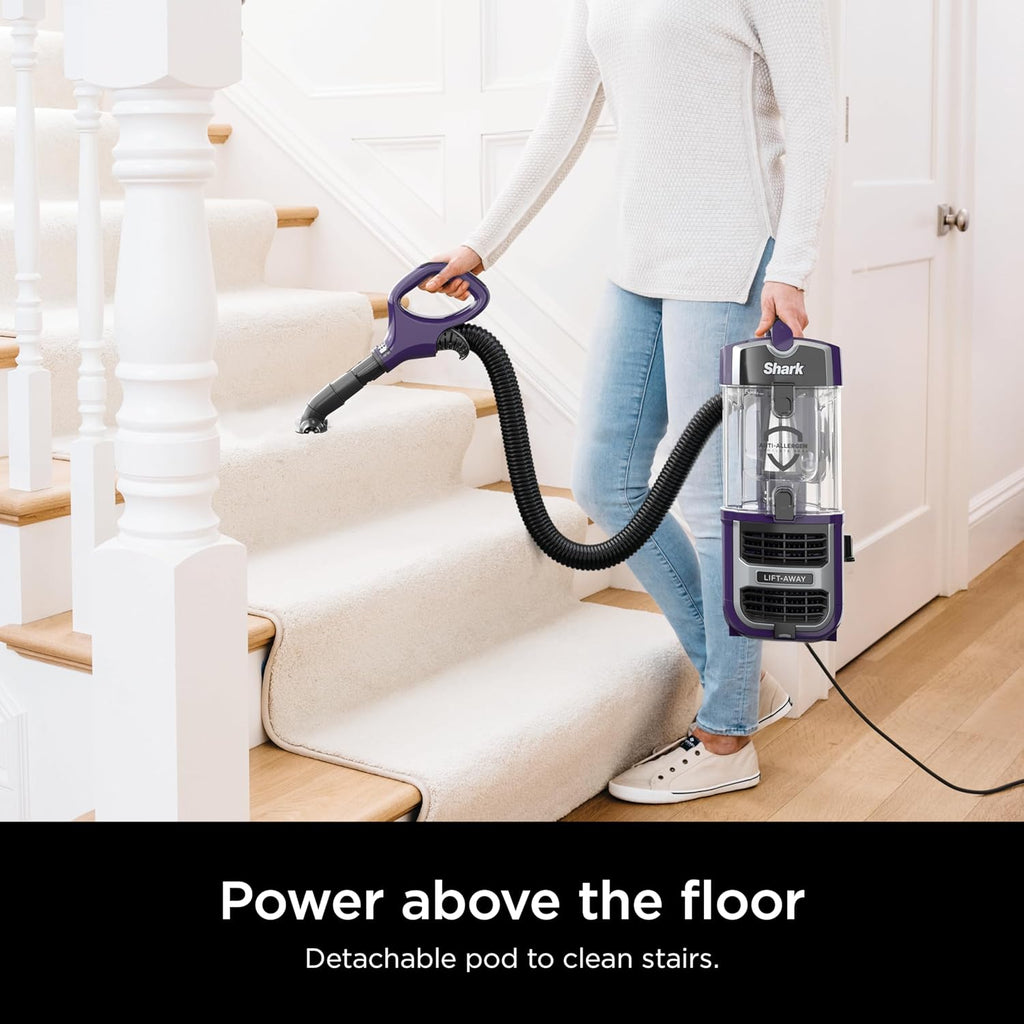 Shark Lift-Away Upright Vacuum - PowerFins, Self-Cleaning Brushroll & Anti-Allergen Technology | Eggplant