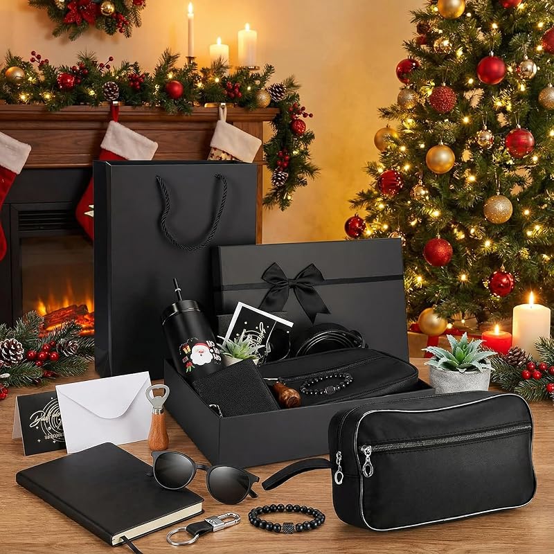 Santa Gift Set for Men, 12 Pcs - Includes Cup, Wallet, Belt, Bracelet, Keychain & More (Variation: Santa)