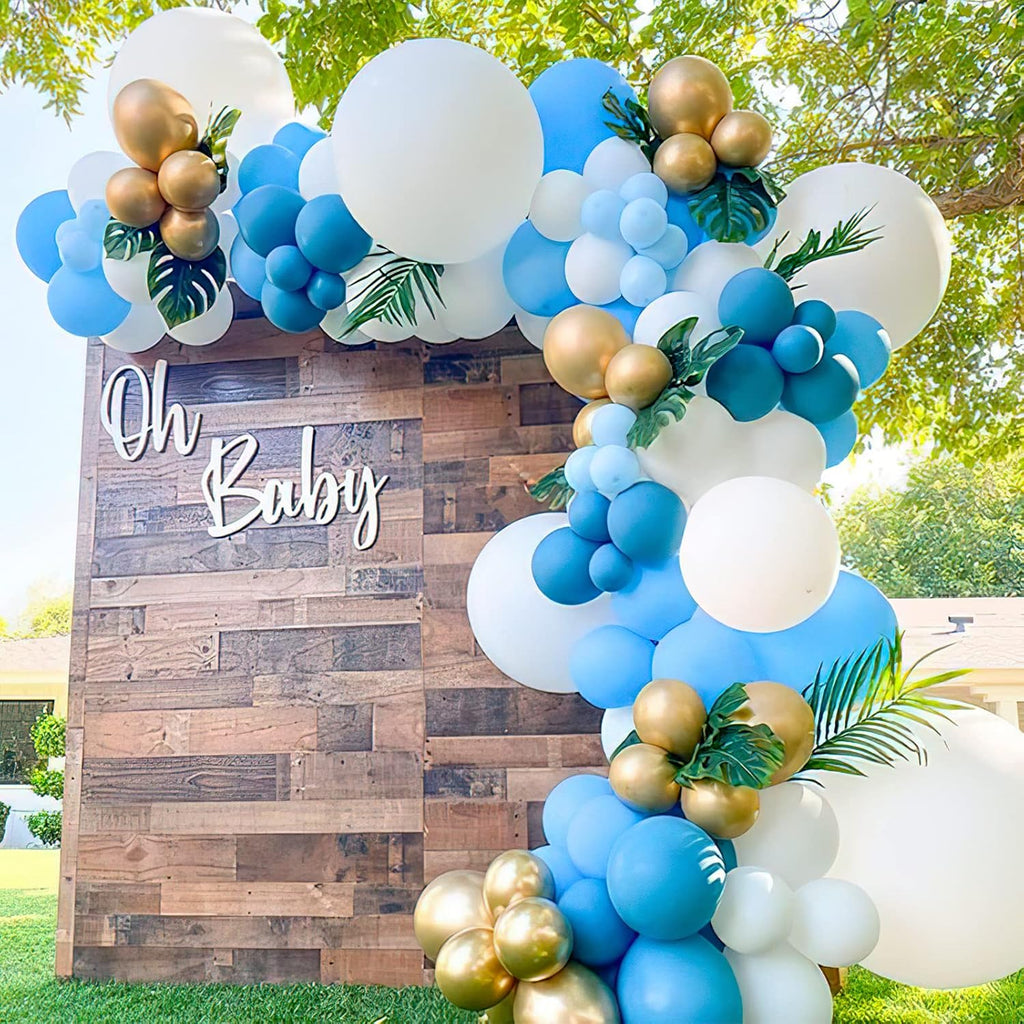 PartyWoo Light Blue Balloons - 50 Pcs 12 Inch Pastel Latex Helium Balloons for Baby Showers & Parties