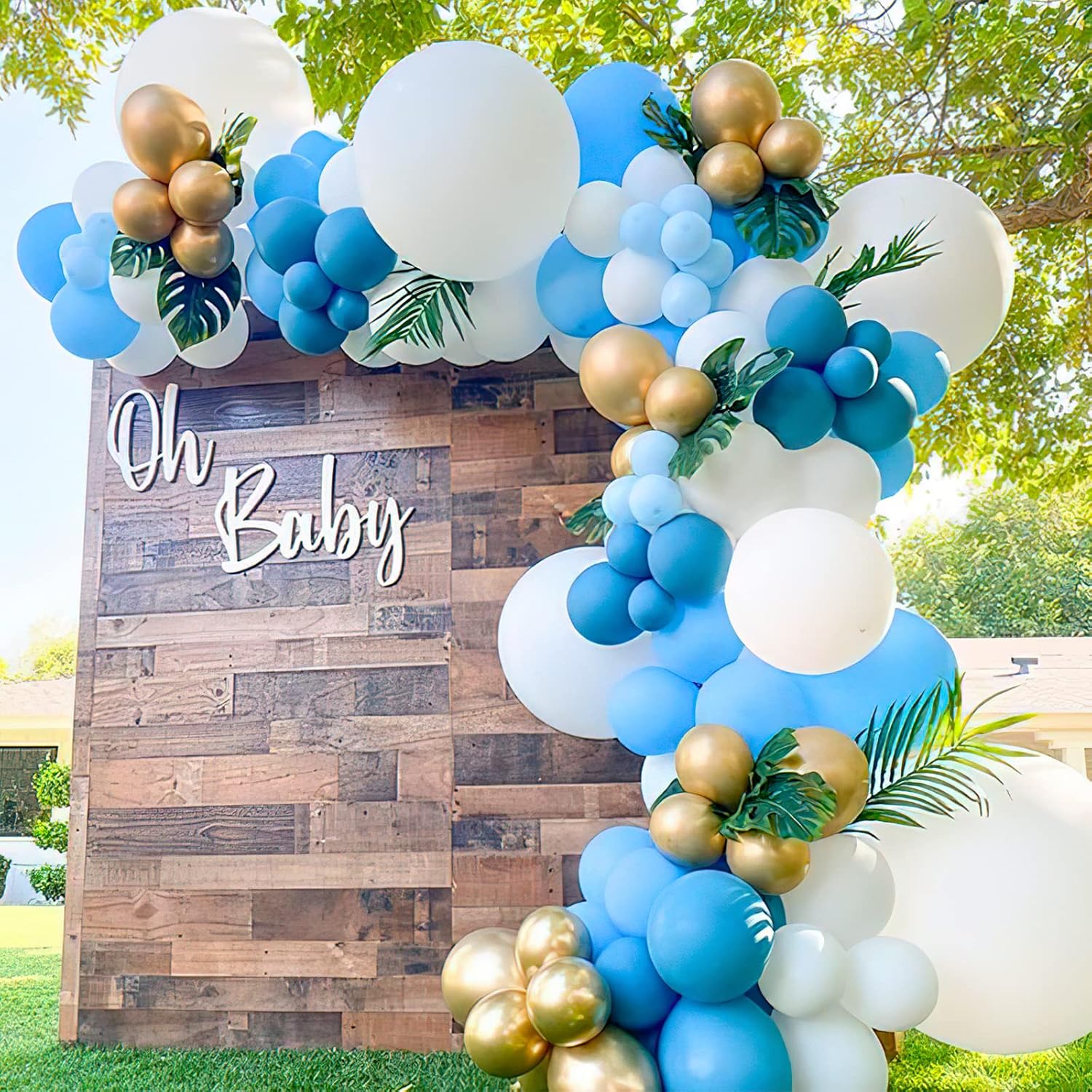 PartyWoo Light Blue Balloons - 50 Pcs 12 Inch Pastel Latex Helium Balloons for Baby Showers & Parties