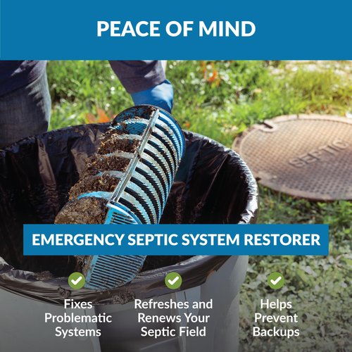 Unique Septic Field Rejuvenator, Drain Field Cleaner, Restores and Maintains Backed Up Septic Systems Without Digging, Emergency Treatment, Sewer Cleaner Clears Blocked Lines (32 fl oz)