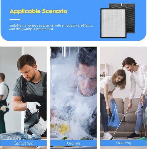 LEVOIT LV-PUR131 Replacement Filters - True HEPA & Activated Carbon, 2 Pack for Optimal Air Quality