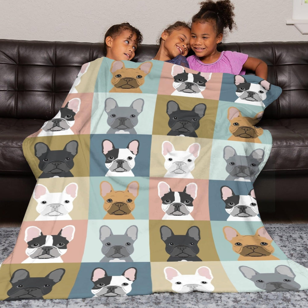 French Bulldog Blanket Gifts Super Soft Bulldog Dog Throw Blanket, Warm Cozy Fluffy Lightweight Blankets and Throws for Couch Sofa Bed 50"X40"