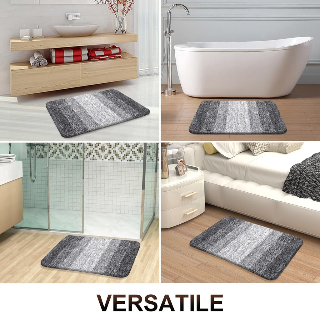 OLANLY Large Bathroom Rug Mat - Extra Soft Microfiber, Quick Dry, Machine Washable | 50x30, Grey