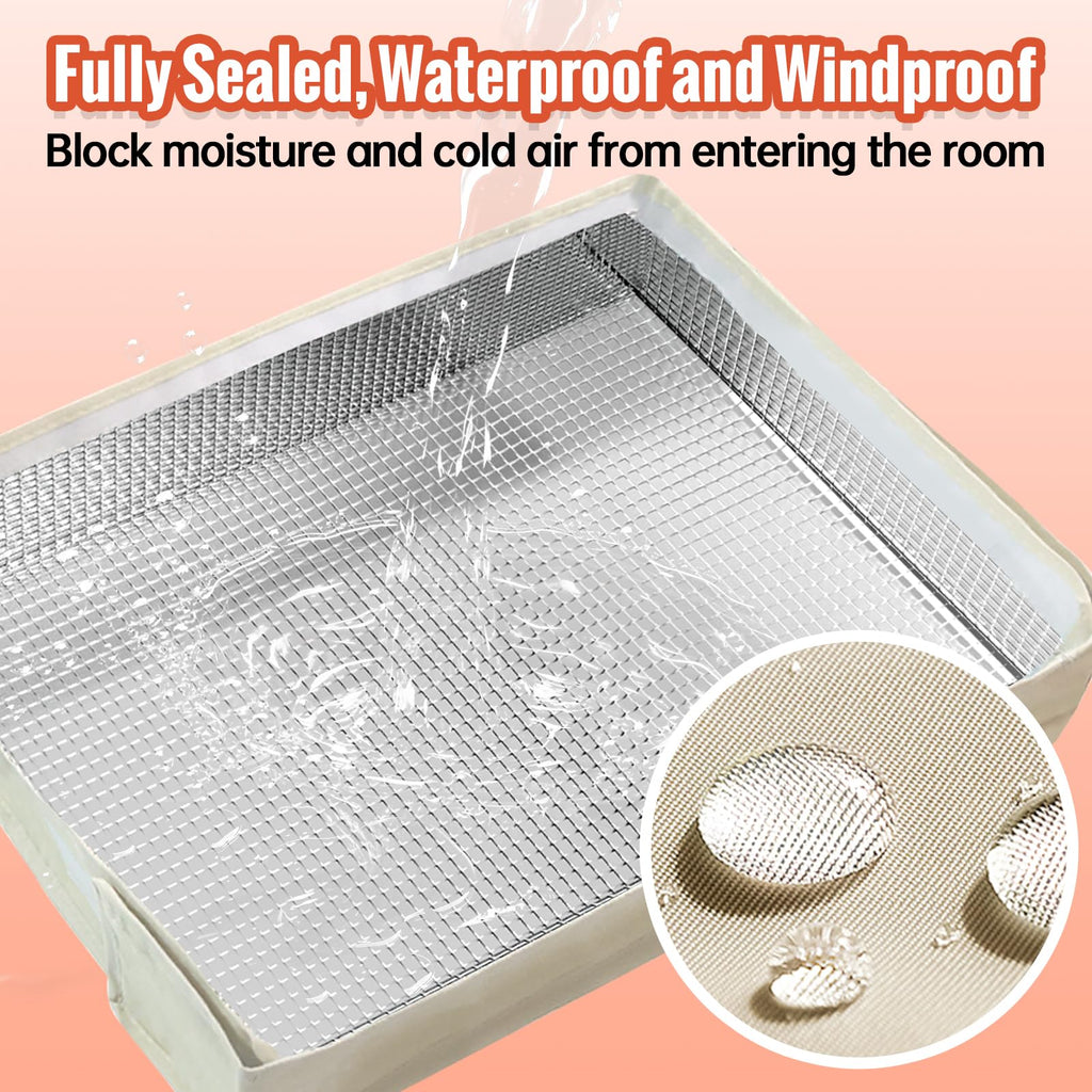 Air Conditioner Covers for Inside to Protect AC and Winter Insulation, 3 Layers Insulation Window Air Conditioner Cover with Aluminum Foil and 2mm Foam, 21"W x 15"H x 3.5"D - Beige