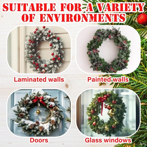 AceOrbit Heavy-Duty Suction Cup Wreath Hangers - 4 Pack Clear Hooks for Glass Doors & Windows