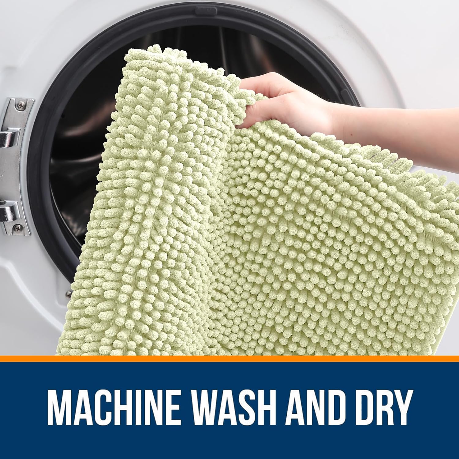 OLANLY Bathroom Rugs - Extra Soft Chenille Bath Mats | Quick Dry, Machine Washable, 36x24, Vanilla