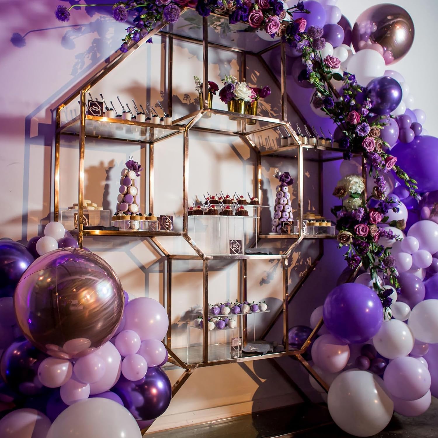 PartyWoo Purple Balloons - 66pcs 12 Inch Light Pastel Metallic Lilac for Celebrations & Events