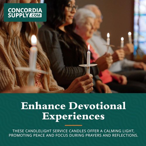 Concordia Supply Church Candles - Bulk White Vigil Candles for Memorial & Ceremony | 4.25" x 1/2", Box of 250