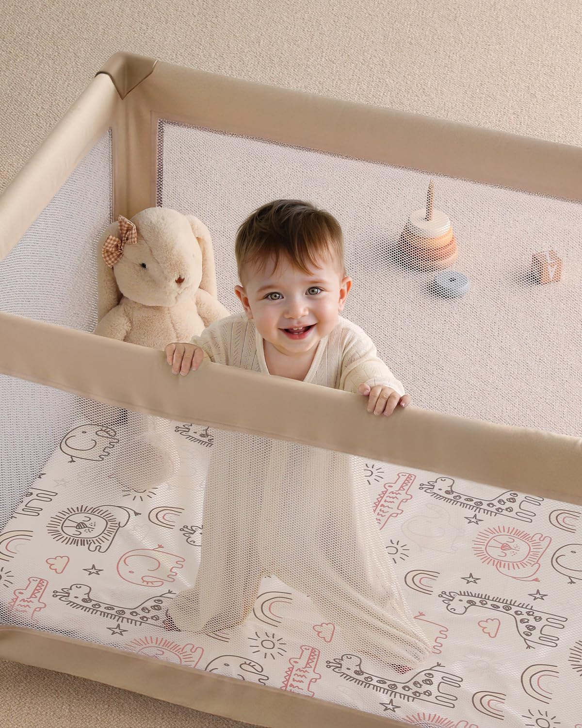 Yoofoss Baby Pack and Play Sheets - Ultra Soft 2-Pack Fitted Mini Crib Sheets | 38x26, Neutral Animal Design