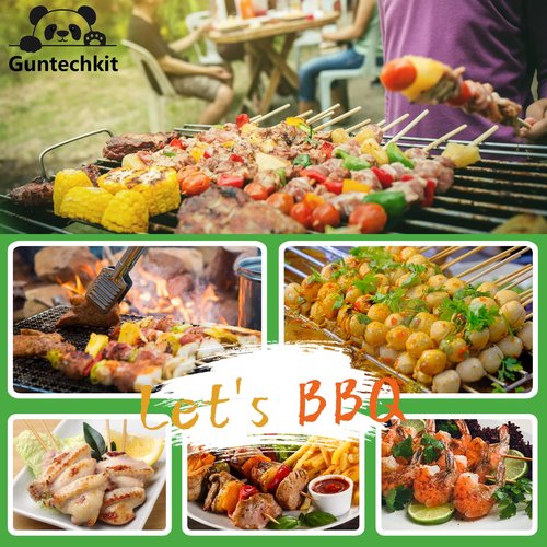 300PCS 𝗕𝗮𝗺𝗯𝗼𝗼 𝗦𝗸𝗲𝘄𝗲𝗿𝘀 6 inch, Sturdy Smooth Wooden Skewers 6 inch for Kabob Meat, Desserts, Fruit, Appetiser, Home/Outdoor or BBQ Restaurant