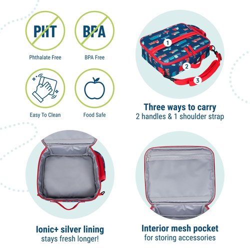 Wildkin ECO rPET Insulated Kids Lunch Box – Durable, Reusable, Portable for School & Travel - Transportation