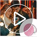 Purple Compact Pocket Makeup Mirror with 1X 2X Magnification