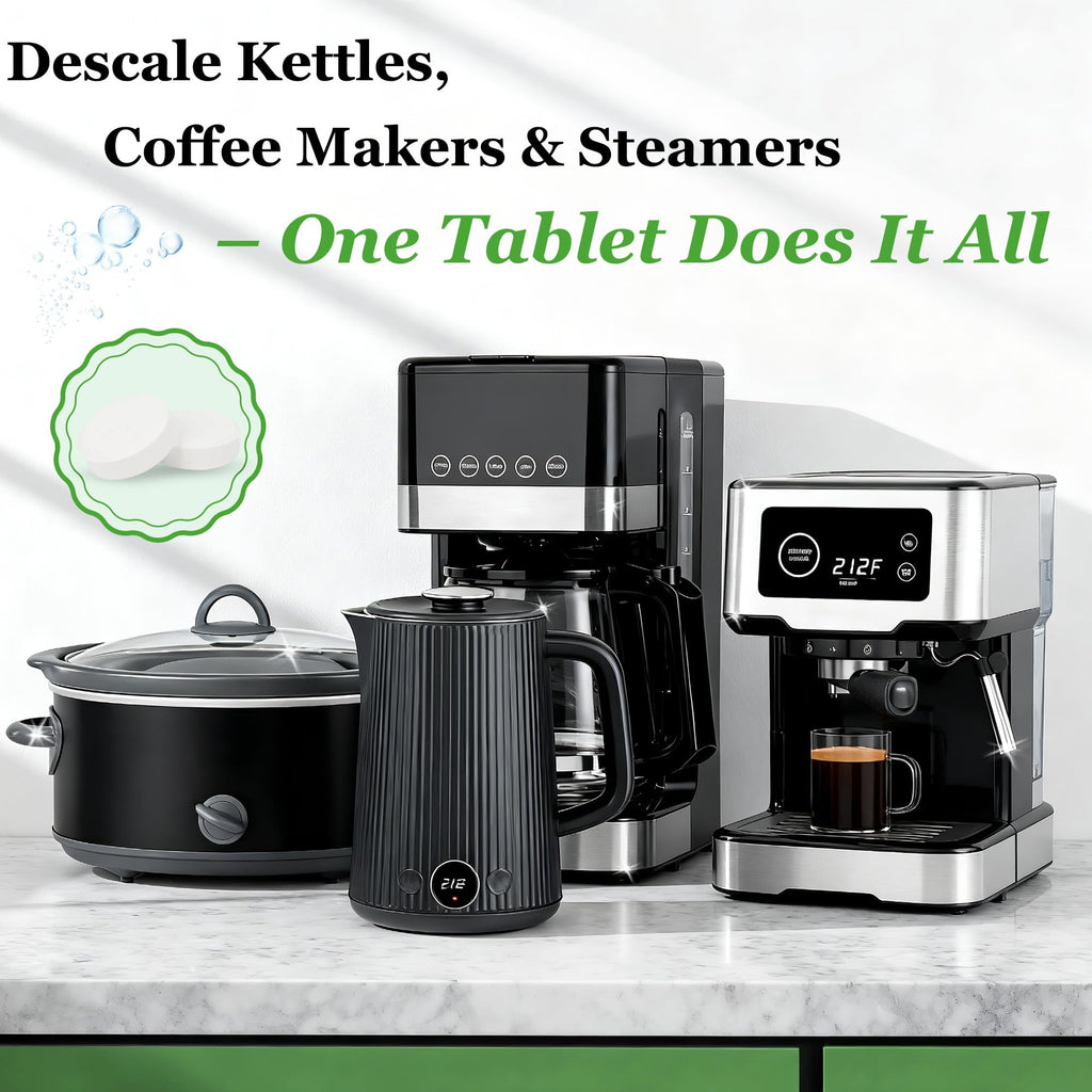 Ice Machine Cleaner and Descaler Kit- 32 Tablets with 2 Specialized cleaning brushes,ice maker cleaner Ideal for Frigidaire,Opal,GE Profile, Kitchenaid countertop units.Removes Lime Scale,Calcium.