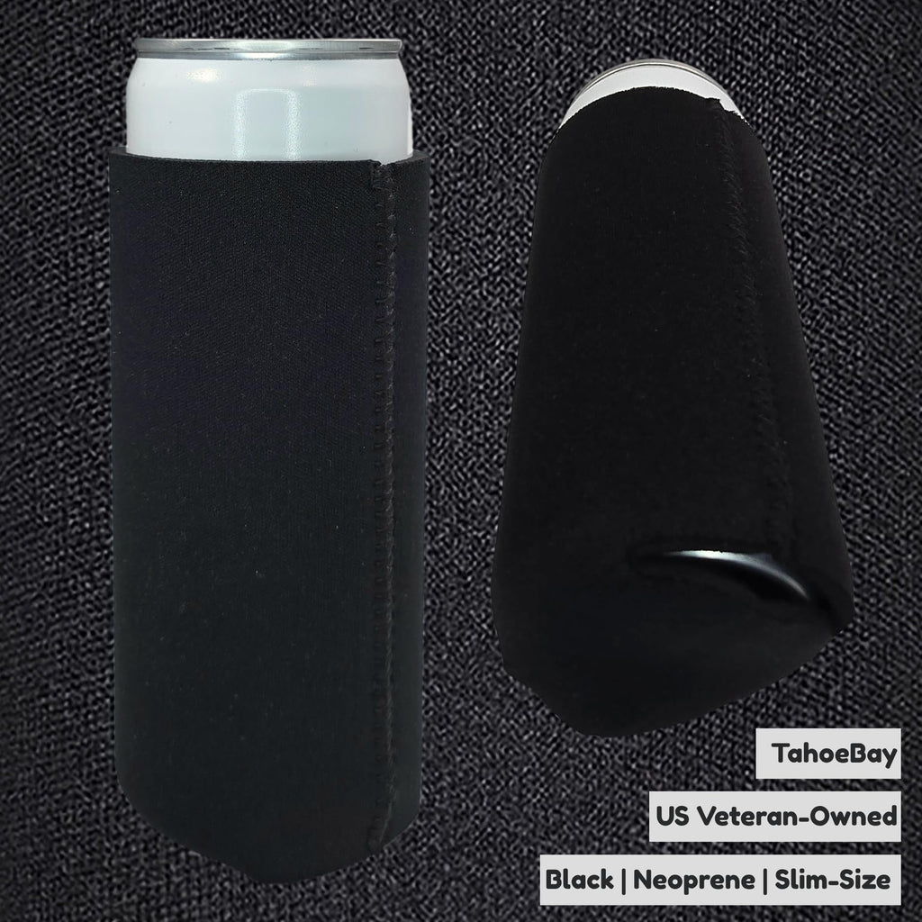 TahoeBay Slim Neoprene Can Cooler Sleeves (50-Pack) Skinny Tall Cans 12 Oz Bulk Thin Seltzer Fit Sublimation Blanks for Vinyl Plain Blank Beer Bottles Black White Solid Color (Brown)
