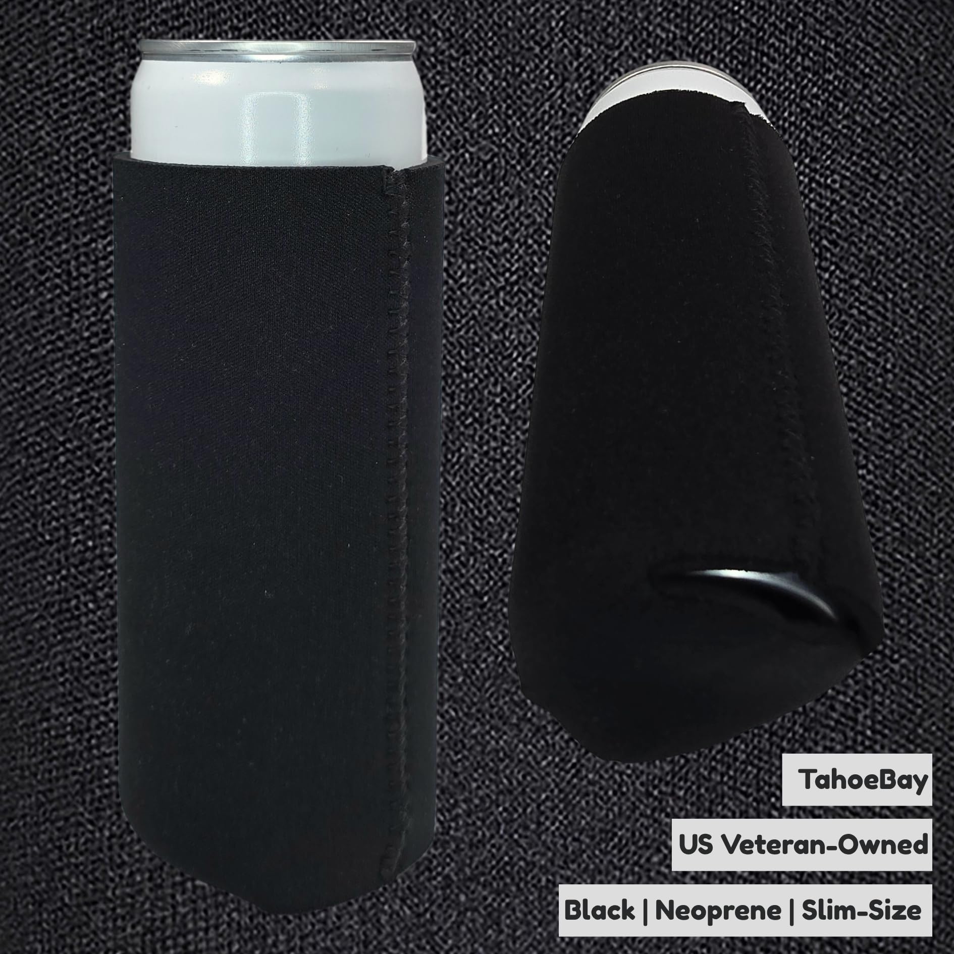 TahoeBay Slim Neoprene Can Cooler Sleeves (50-Pack) Skinny Tall Cans 12 Oz Bulk Thin Seltzer Fit Sublimation Blanks for Vinyl Plain Blank Beer Bottles Black White Solid Color (Brown)