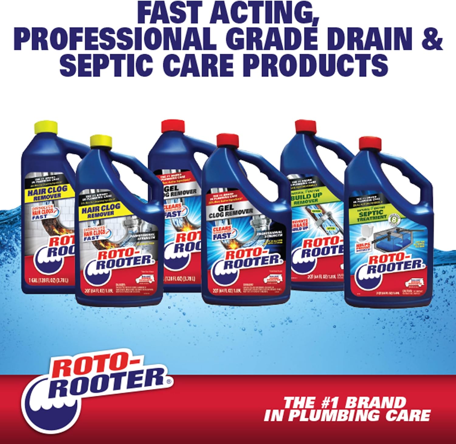 Roto-Rooter Septic Treatment - Natural Enzymes for Odor Removal & Buildup Prevention | 64 oz Bottle