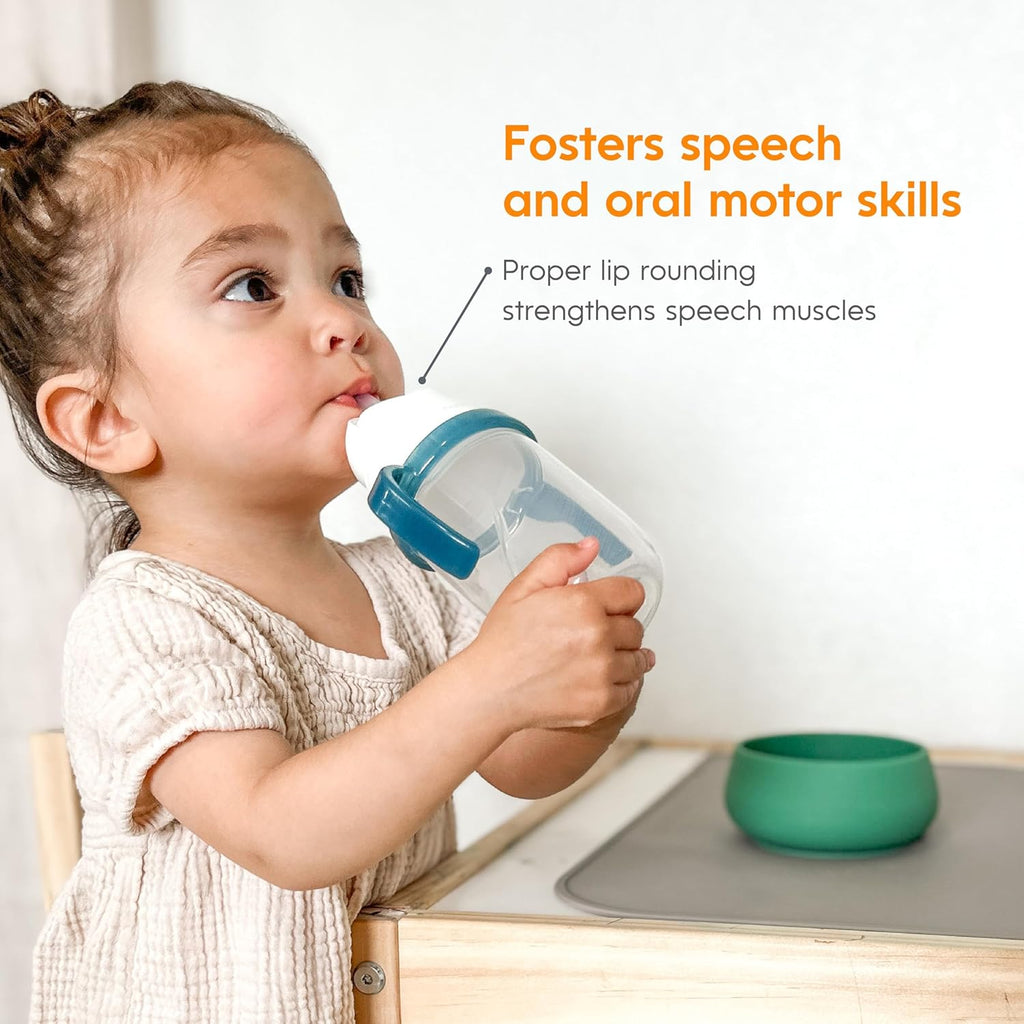 NumNum Baby Spoons Set - Bundle of 2 with Baby Straw Training Cup | Perfect for Mealtime