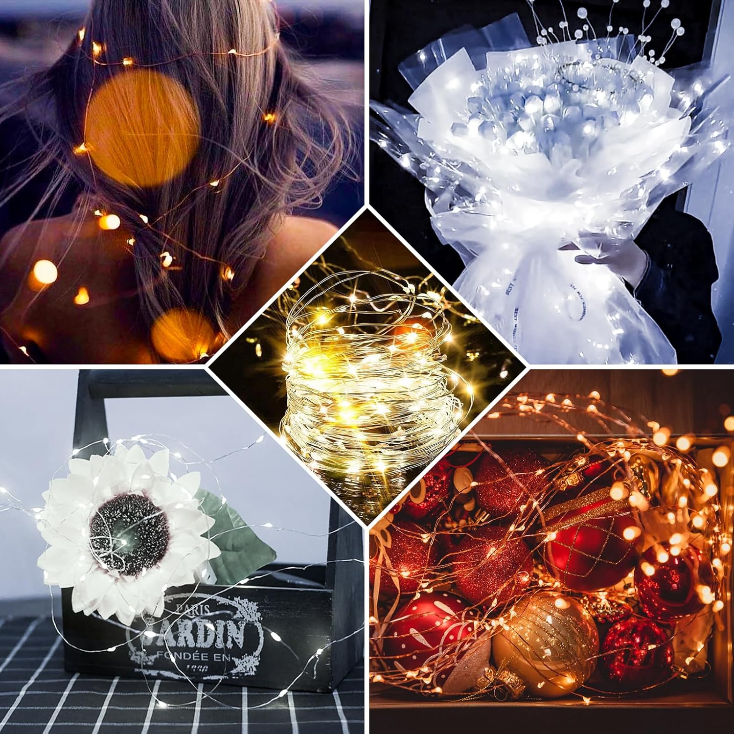 Skiennix 20 LED Fairy String Lights - 7Ft Waterproof Twinkle Lights for Parties & Weddings | Warm White