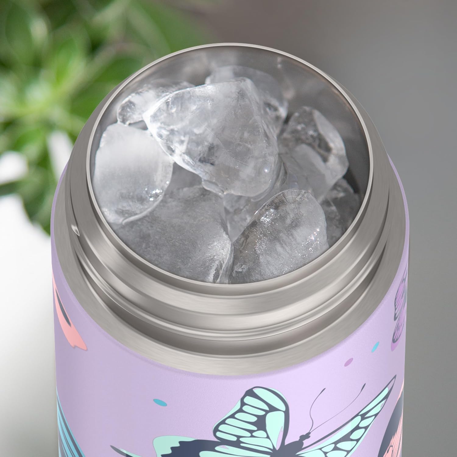 THERMOS FUNTAINER Water Bottle - 12 Ounce Kids Stainless Steel Vacuum Insulated - Butterfly Frenzy Design