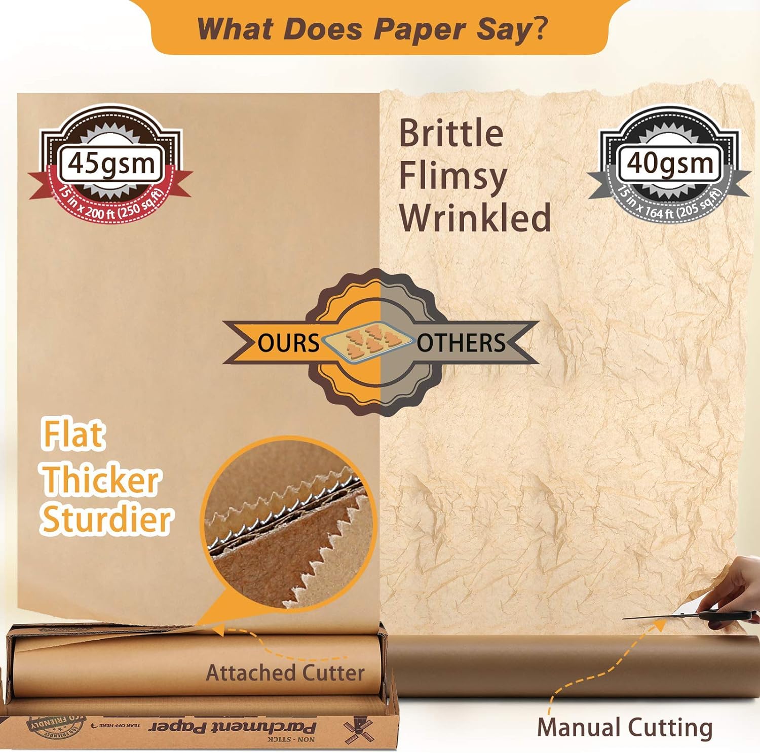 Unbleached Parchment Baking Paper Roll by [Brand Name] - 15 x 200 ft for Baking, Cooking & Grilling