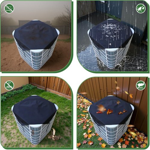 Xeeol Air Conditioner Covers for Outside Units 36 x 36, 600D Waterproof AC Cover, AC Condenser Winter Cover - Snowproof, Rainproof