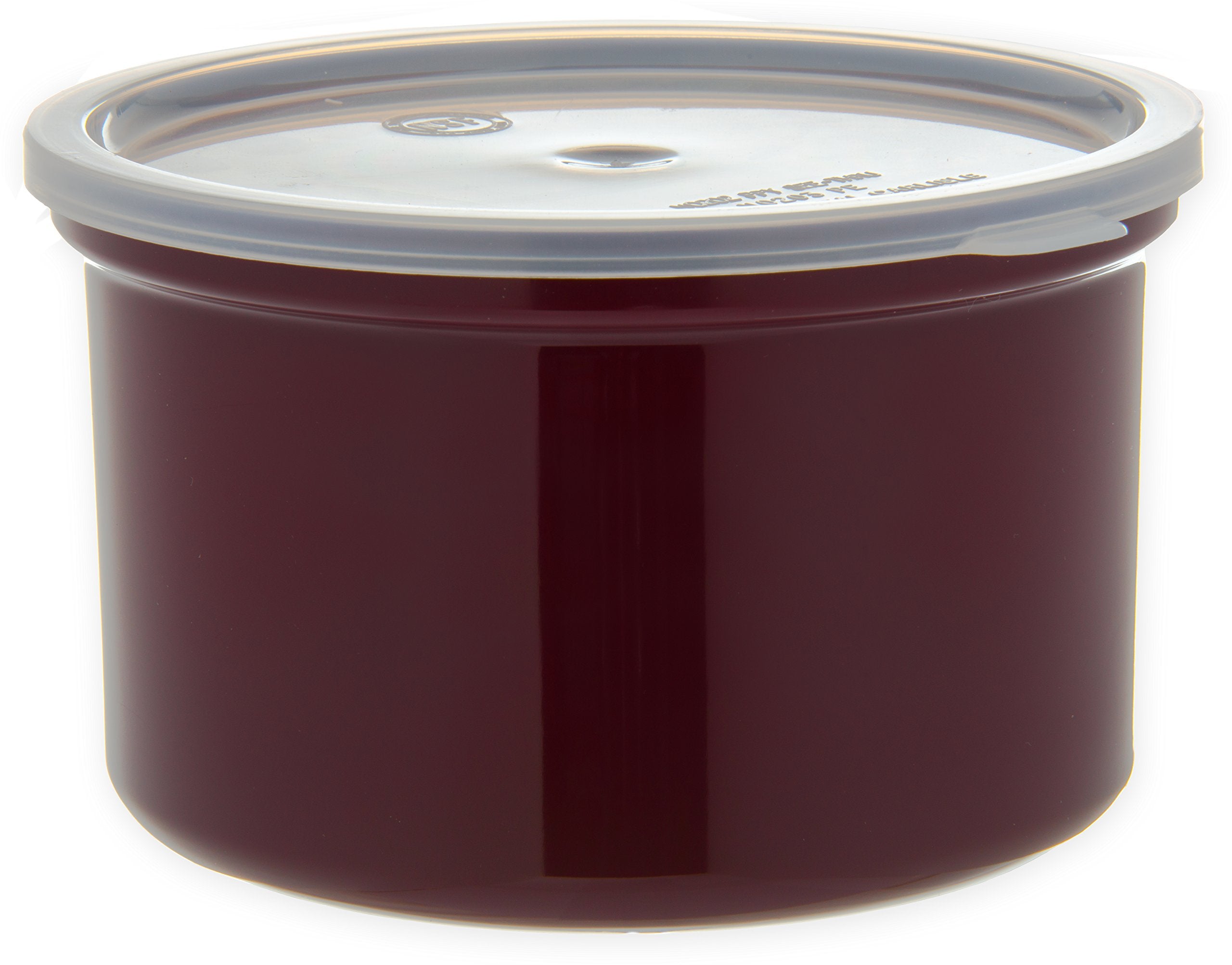 Carlisle FoodService Products Classic Round Storage Container Crock with Lid for Kitchen, Restaurants, Home, Plastic, 1.5 Quarts, Brown, (Pack of 6)