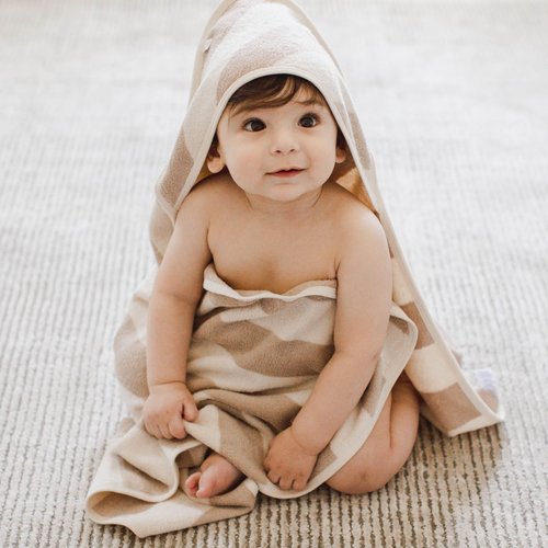 Burt's Bees Baby Hooded Woven Terry Towels Organic Cotton, Unisex Bath Essentials, Soft Nursery Towel for Infants, Toddlers, Kids