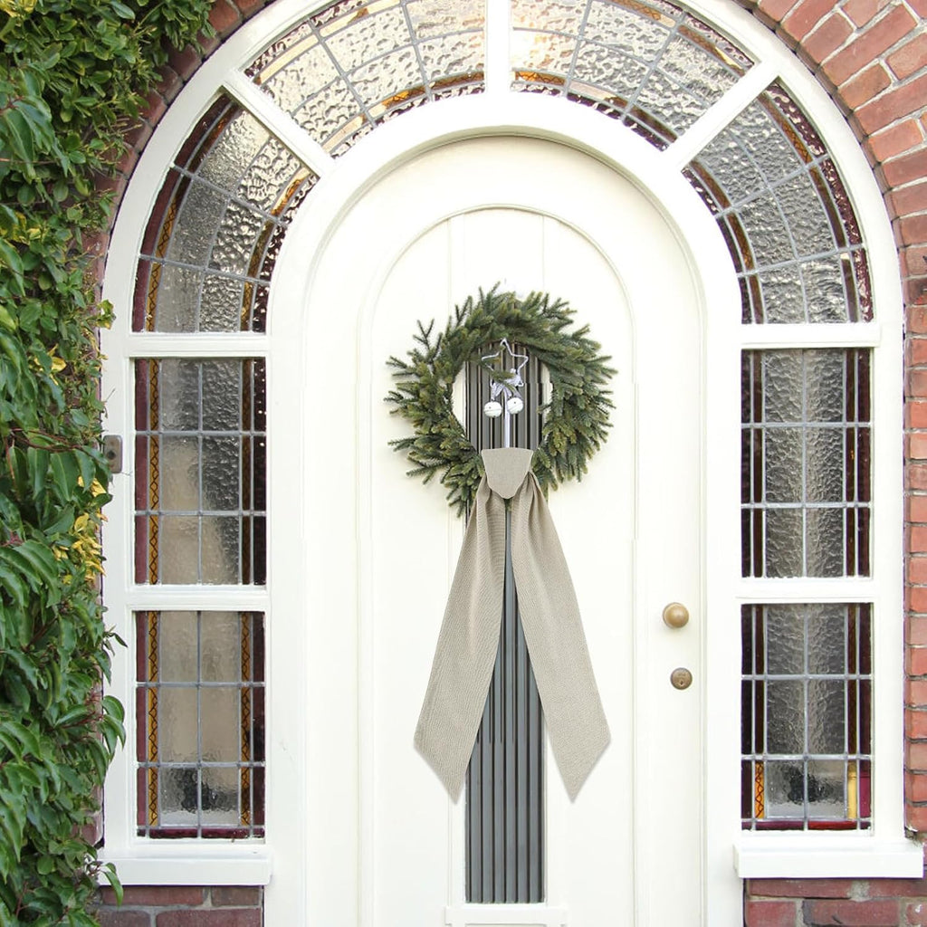 Regine Switzerland 6 Pcs Easter Wreath Sash - Beige Plain 5" W X 55" L for Front Door Decoration