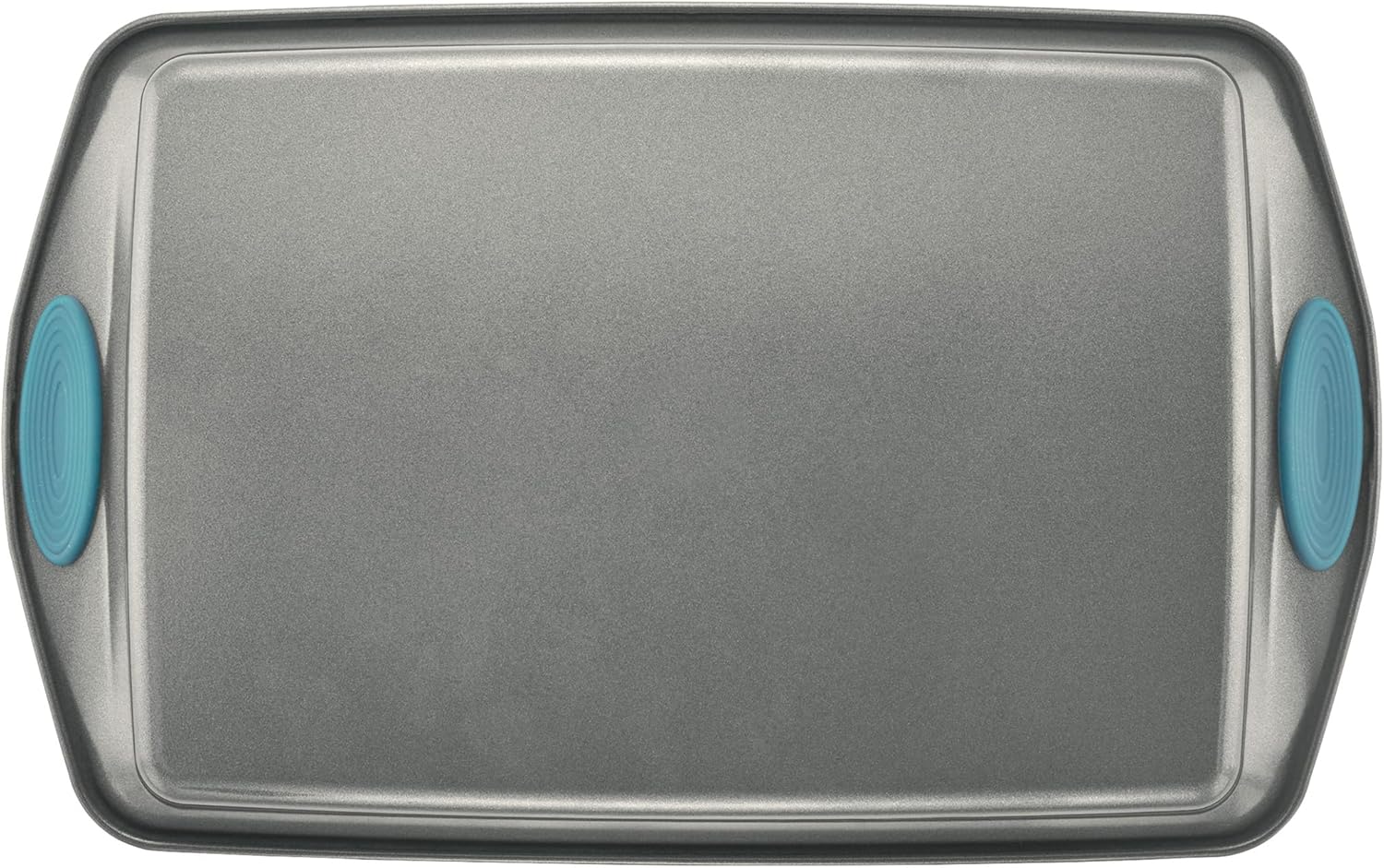 Rachael Ray Bakeware Nonstick Cookie Pan Set - 3-Piece Gray with Agave Blue Grips