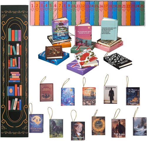 Bookish Advent Calendar 2025 by Unique Gifts | 25 Festive Ornaments for Book Lovers - Perfect for Christmas