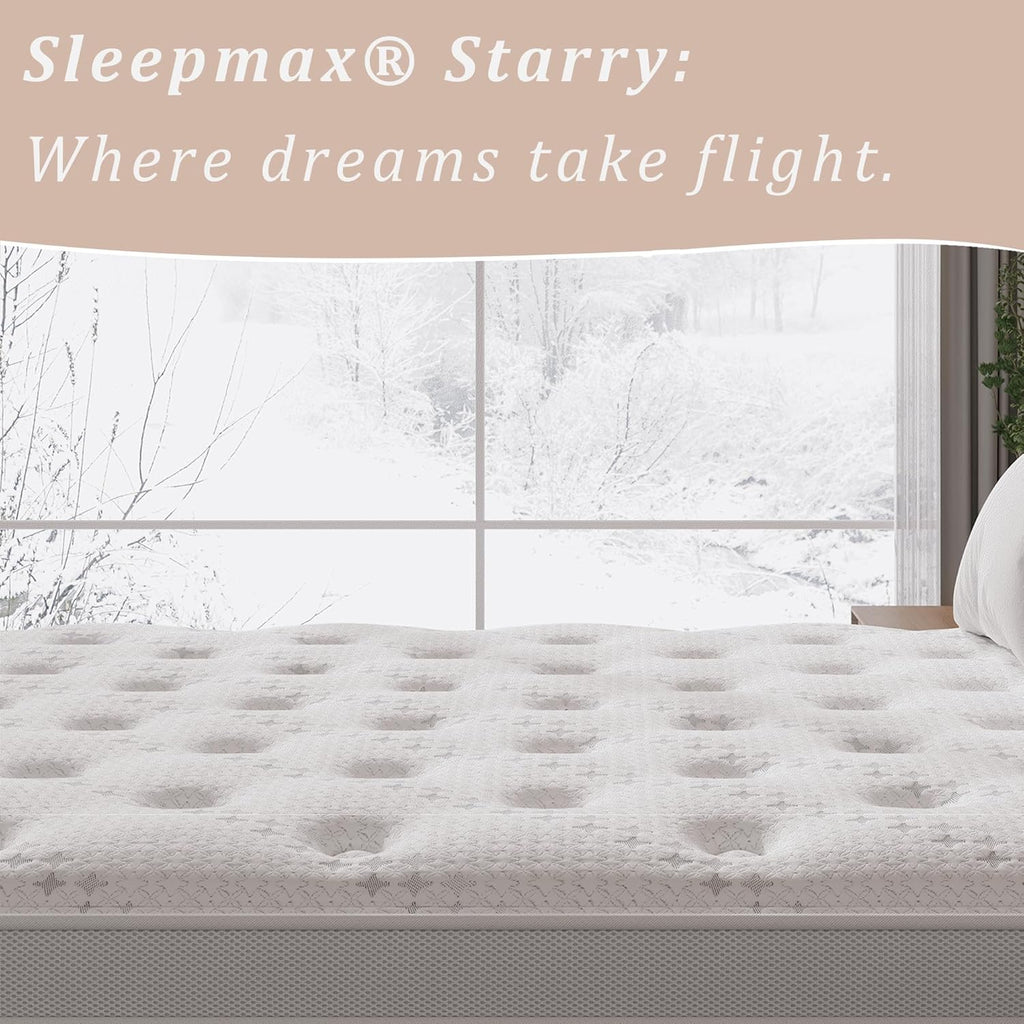 Sleepmax Queen Mattress - 14 Inch Hotel-Collection Hybrid for Pain Relief & Cooling Gel | CertiPUR-US, 365-Night Trial